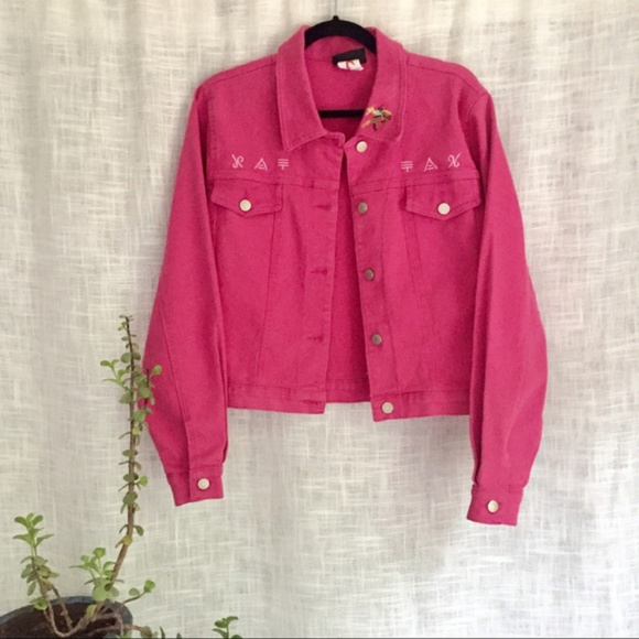 Roper Jackets & Blazers - Roper Embroidered Pink Denim Jacket